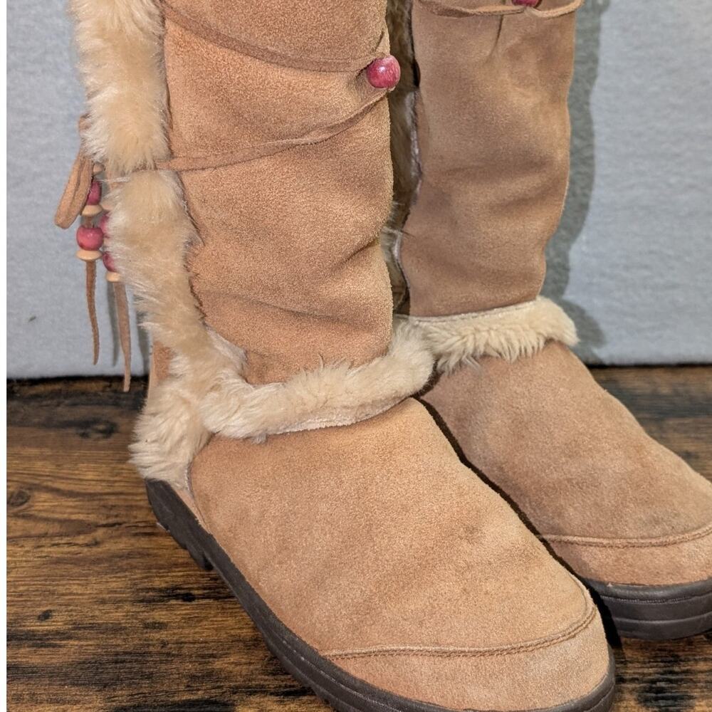 UGG Nightfall 5359 Women's Boots Size 8 Chestnut Suede Shearling Tall Fur Lined